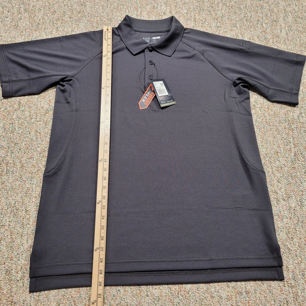 5.11 Tactical Performance Polo Mens Large Charcoal Grey Enduro-Flex 71049 - Picture 8 of 15